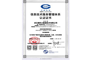 ISO20000信息技术服务管理体系认证证书
